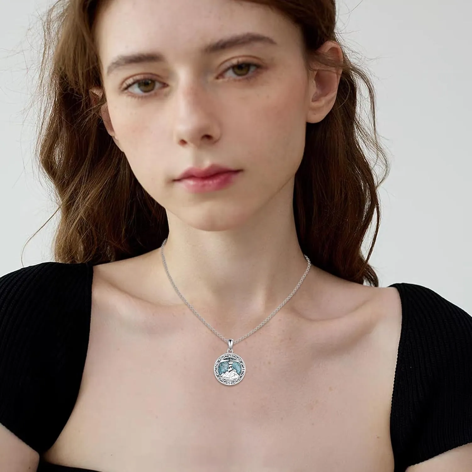 ONEFINITY Lighthouse Necklace for Women Sterling Silver Lighthouse Pendant Necklace Birthday Jewelry Gift for Girlfriend Lover