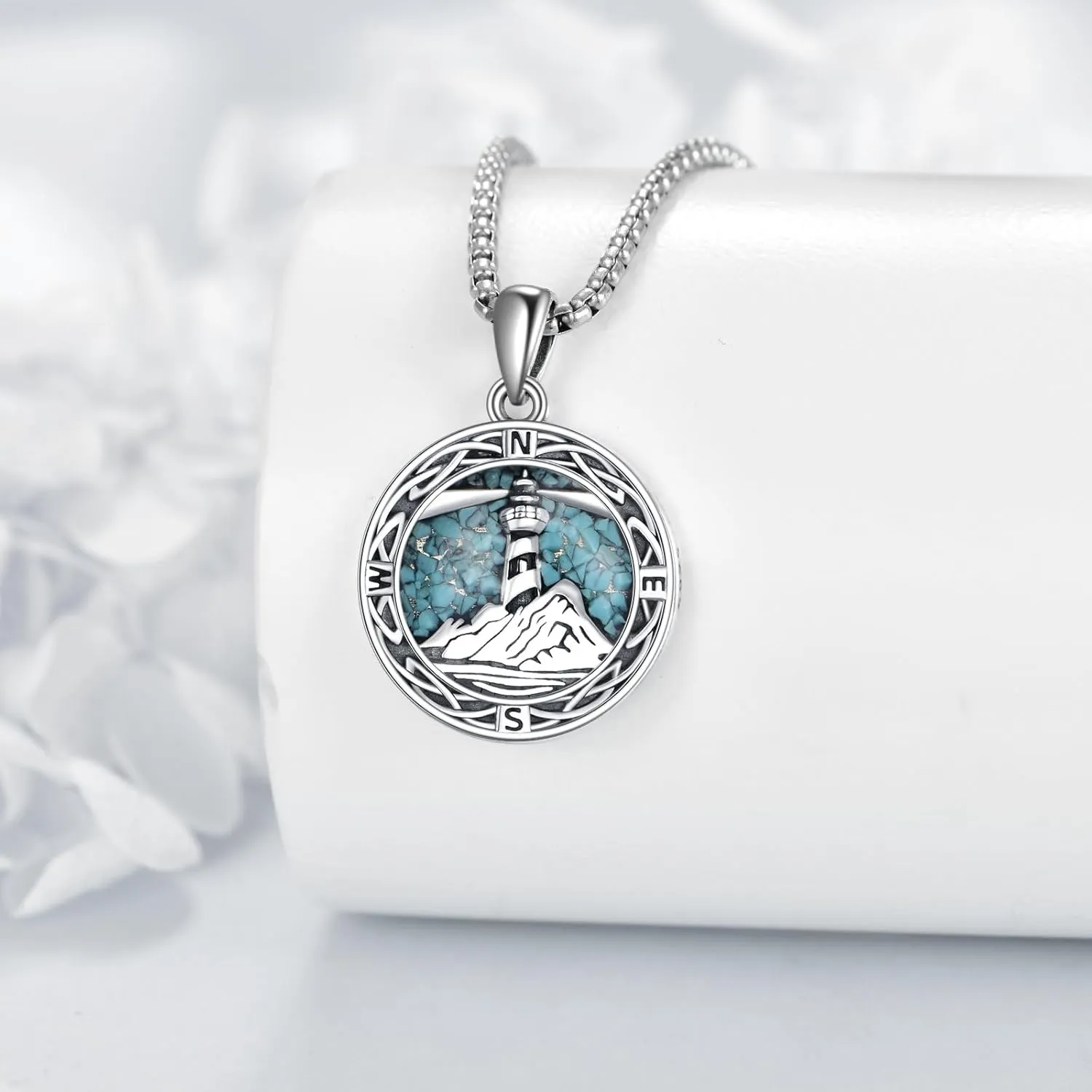ONEFINITY Lighthouse Necklace for Women Sterling Silver Lighthouse Pendant Necklace Birthday Jewelry Gift for Girlfriend Lover