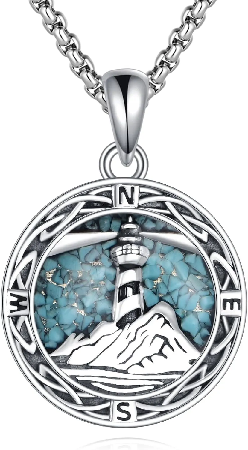 ONEFINITY Lighthouse Necklace for Women Sterling Silver Lighthouse Pendant Necklace Birthday Jewelry Gift for Girlfriend Lover