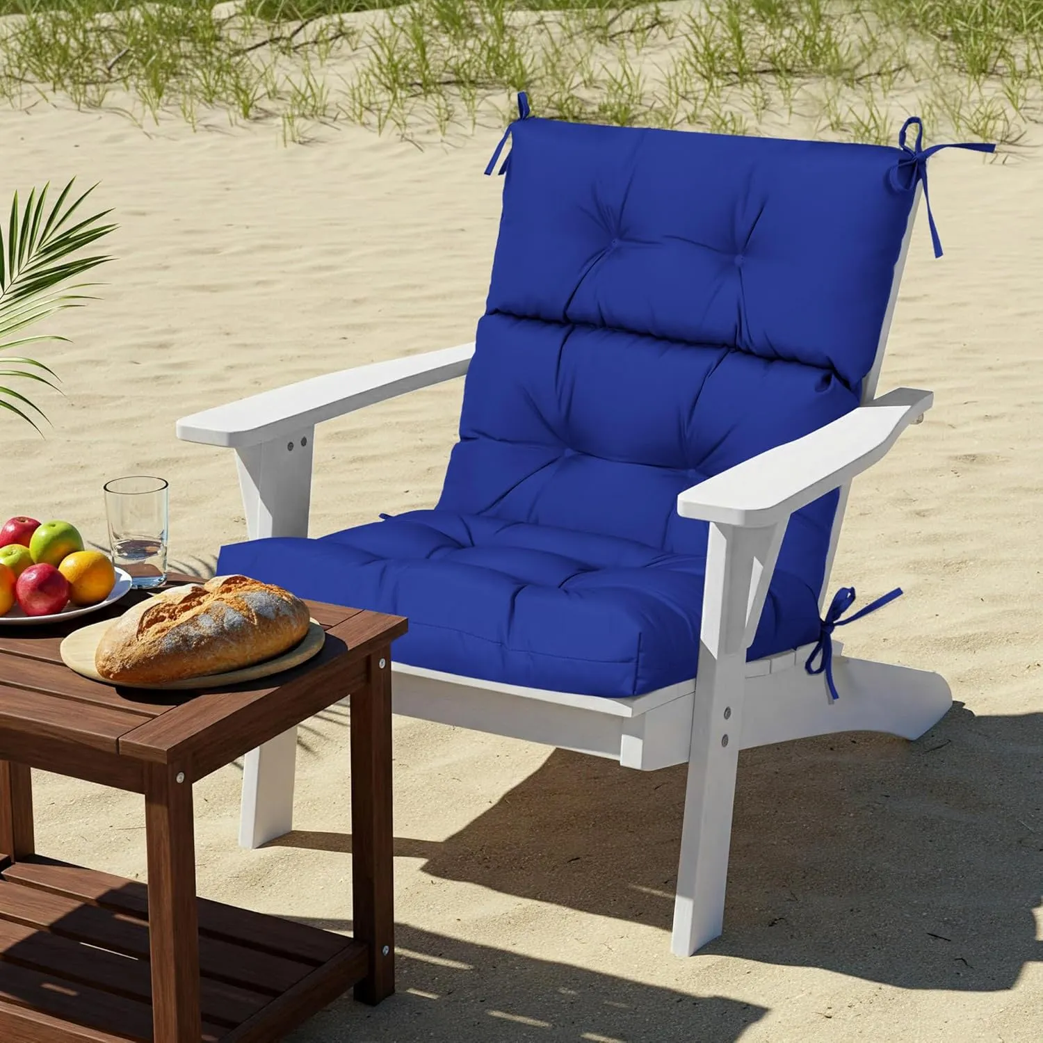 Only choice High Back Chair Cushions,Adirondack Chair Cushion with Waterproof All-Weather, Rocking Chair Cushion for Outdoor Patio, Garden Porch 44”x 22”x 4,Set of 2 (2, Blue)