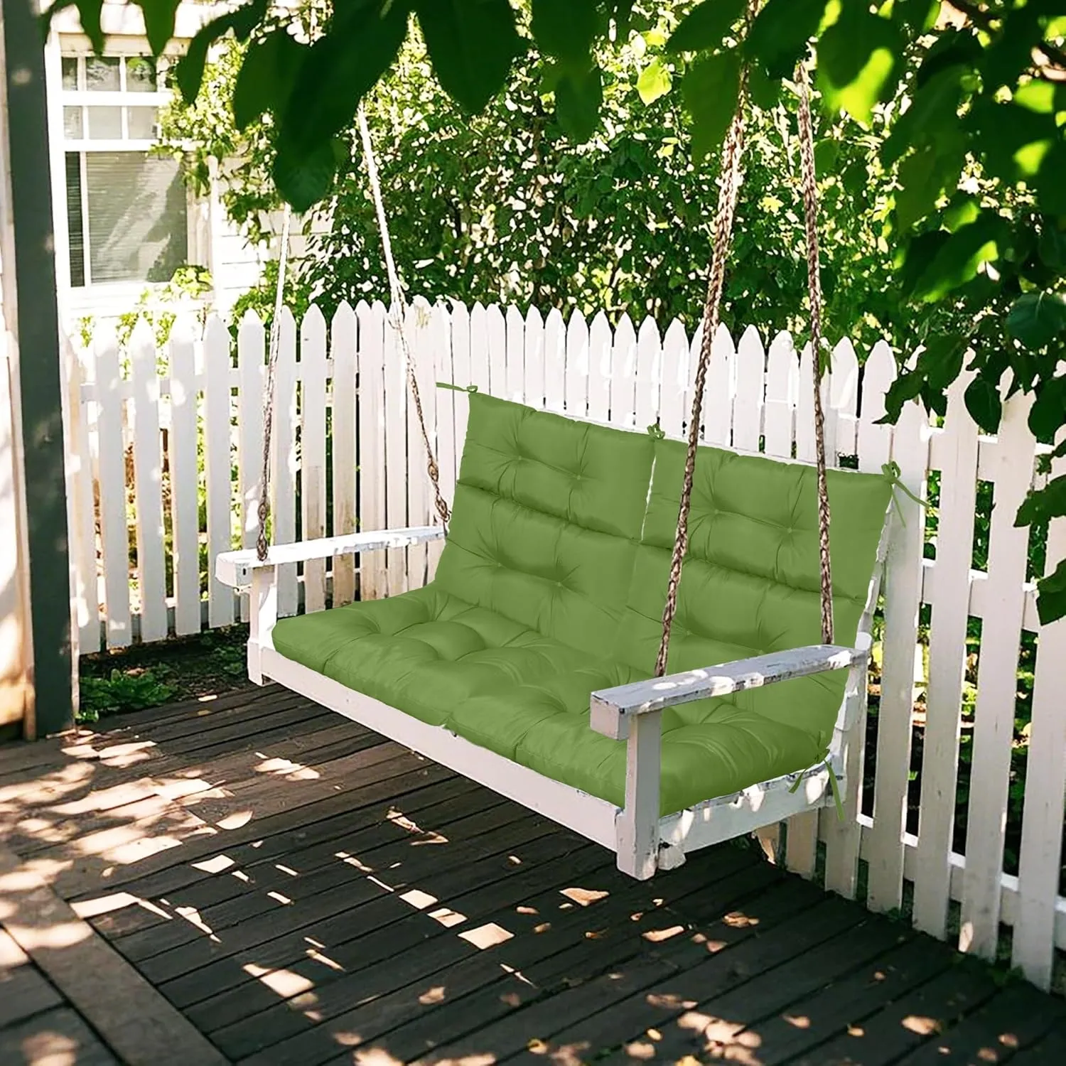 Only choice High Back Chair Cushions,Adirondack Chair Cushion with Waterproof All-Weather, Rocking Chair Cushion for Outdoor Patio, Garden Porch 44”x 22”x 4,Set of 2 (2, Green)