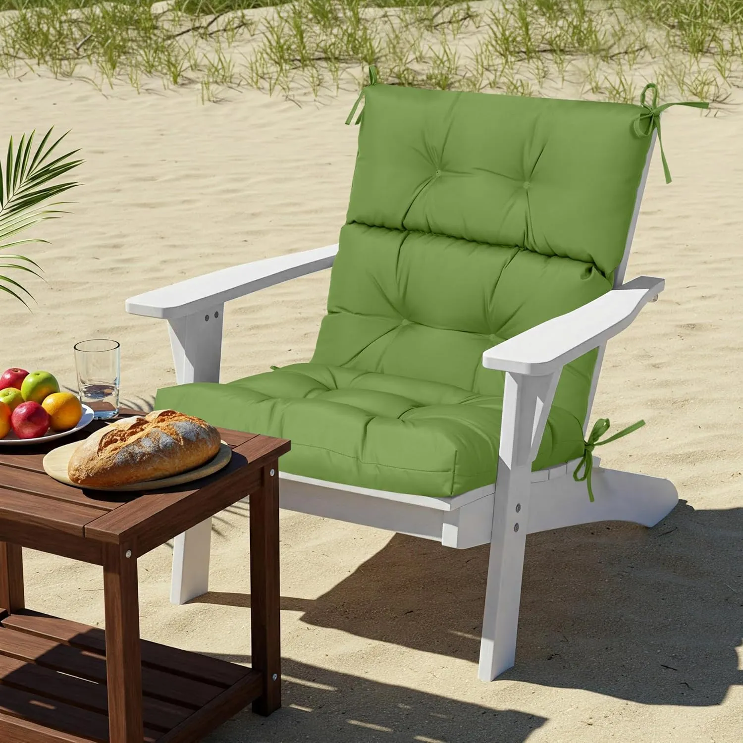 Only choice High Back Chair Cushions,Adirondack Chair Cushion with Waterproof All-Weather, Rocking Chair Cushion for Outdoor Patio, Garden Porch 44”x 22”x 4,Set of 2 (2, Green)
