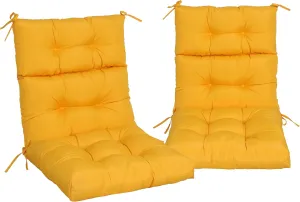 Only choice High Back Chair Cushions,Adirondack Chair Cushion with Waterproof All-Weather, Rocking Chair Cushion for Outdoor Patio, Garden Porch 44”x 22”x 4,Set of 2 (2, Yellow)