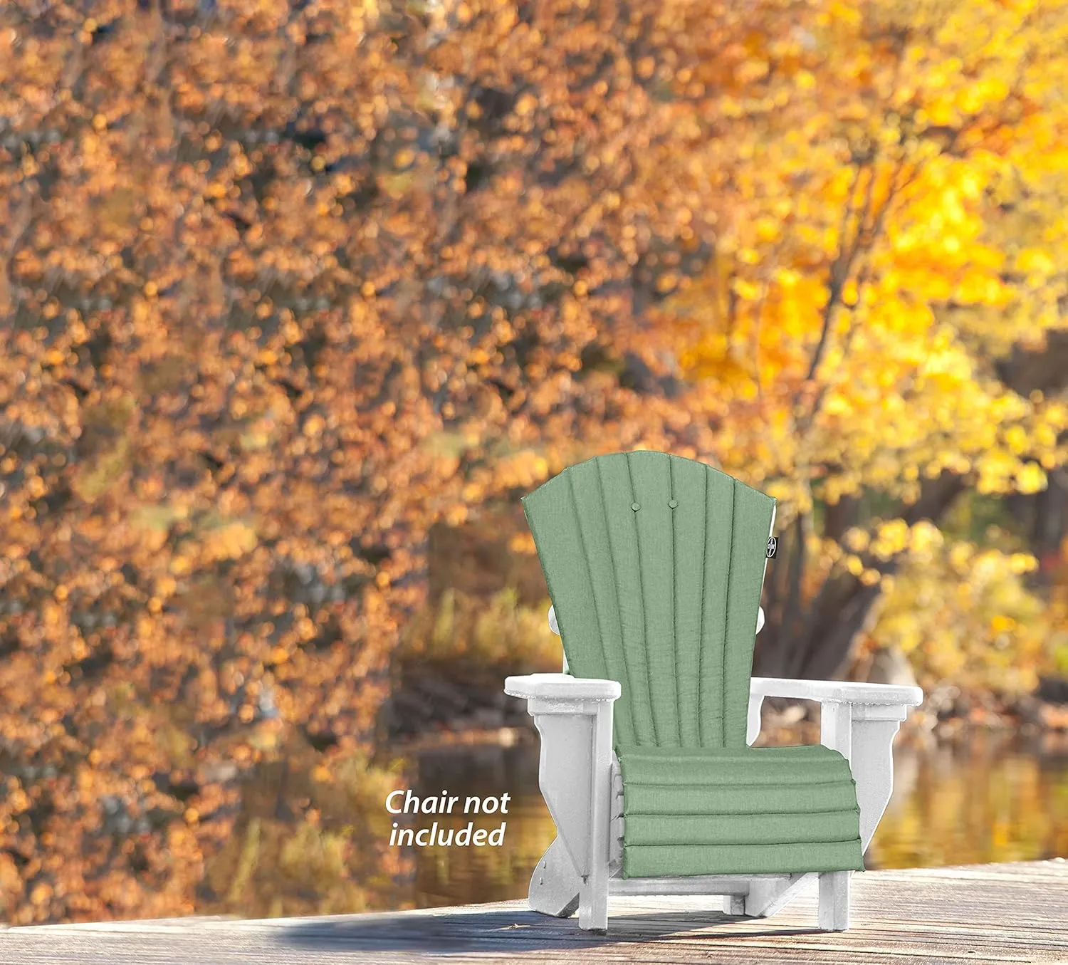 Outdoor All-Weather Patio Adirondack Chair seat Cushion with Quick Drying Olefin Fabric & high Density Filler for Your Chair- Chair not Included (Patio Green)