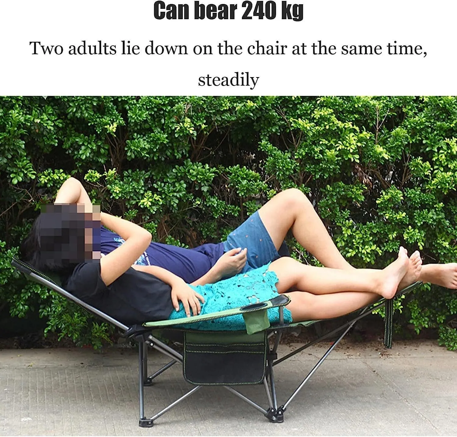 Outdoor Camp Chairs, Camping Lounge Chair Portable Reclining Camping Chair Folding Seat with Footrest with Headrest Storage Bag Lawn Chairs Adults(Blue)