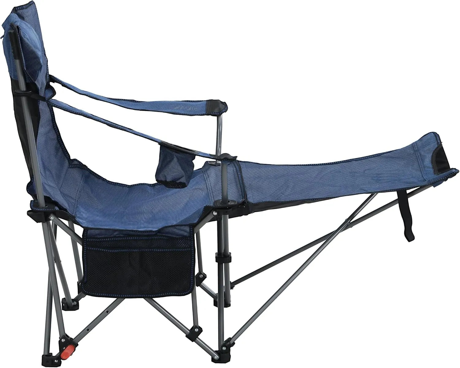 Outdoor Camping Chair, Portable Folding Camp Chair for Adults, Foldable Reclining Chair with 3-Level Adjustment, Side Pockets & Cup Holder,Carry Bag for Outdoor, 264lbs Capacity - Dark Blue