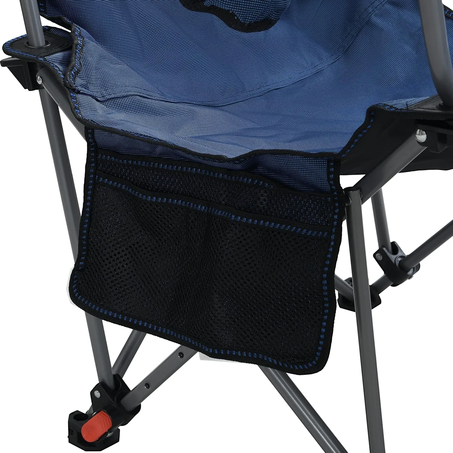 Outdoor Camping Chair, Portable Folding Camp Chair for Adults, Foldable Reclining Chair with 3-Level Adjustment, Side Pockets & Cup Holder,Carry Bag for Outdoor, 264lbs Capacity - Dark Blue