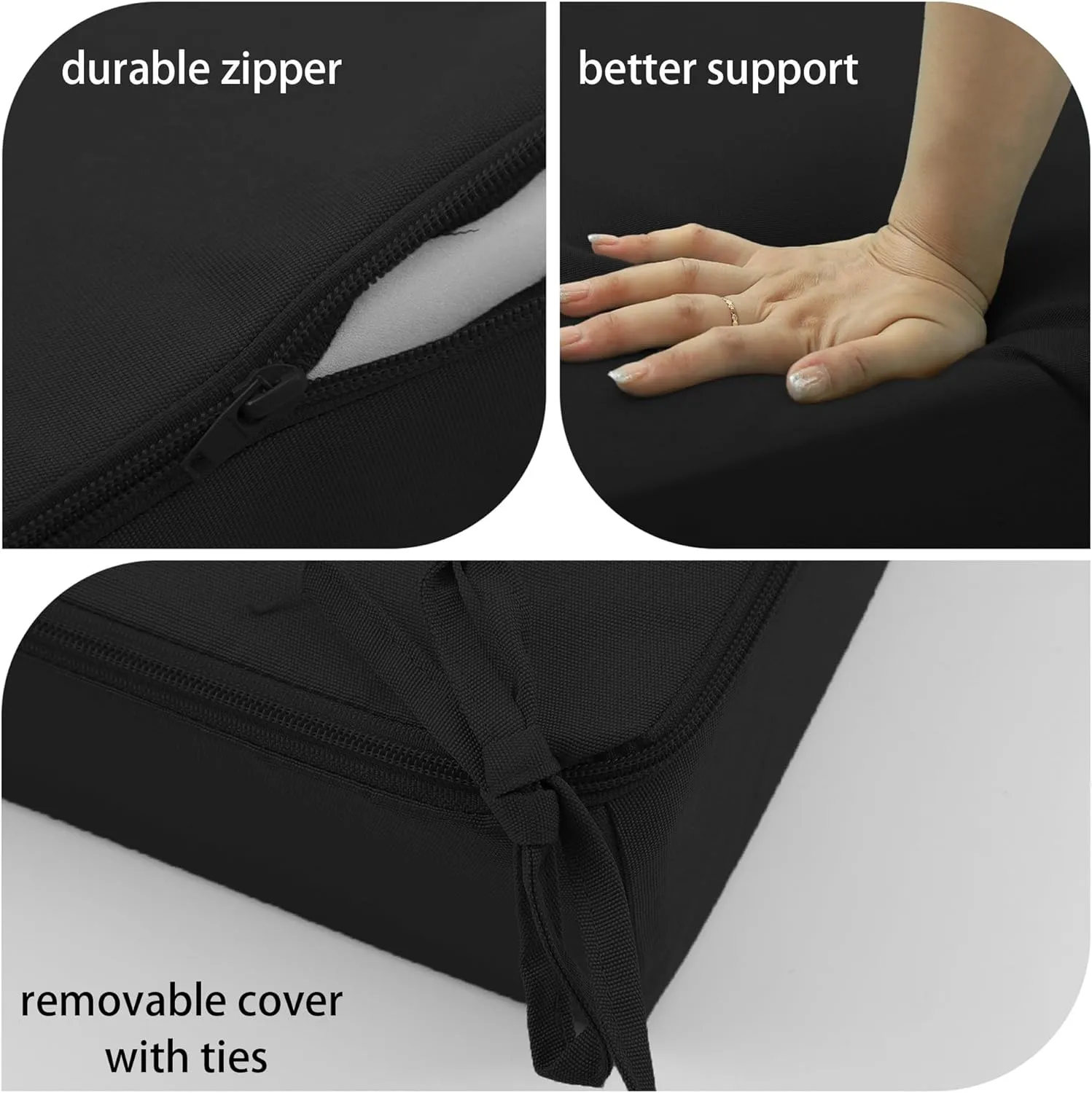 Outdoor Cushions for Patio Furniture, Outdoor Seat and Back Cushion, Waterproof Hampton Bay Deep Seat Replacement Couch Cushions for Garden Lawn, 24x24