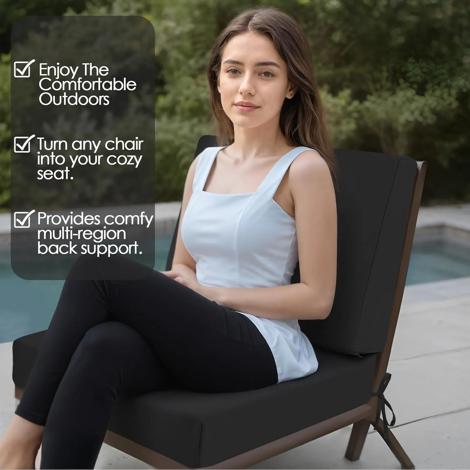 Outdoor Cushions for Patio Furniture, Outdoor Seat and Back Cushion, Waterproof Hampton Bay Deep Seat Replacement Couch Cushions for Garden Lawn, 24x24