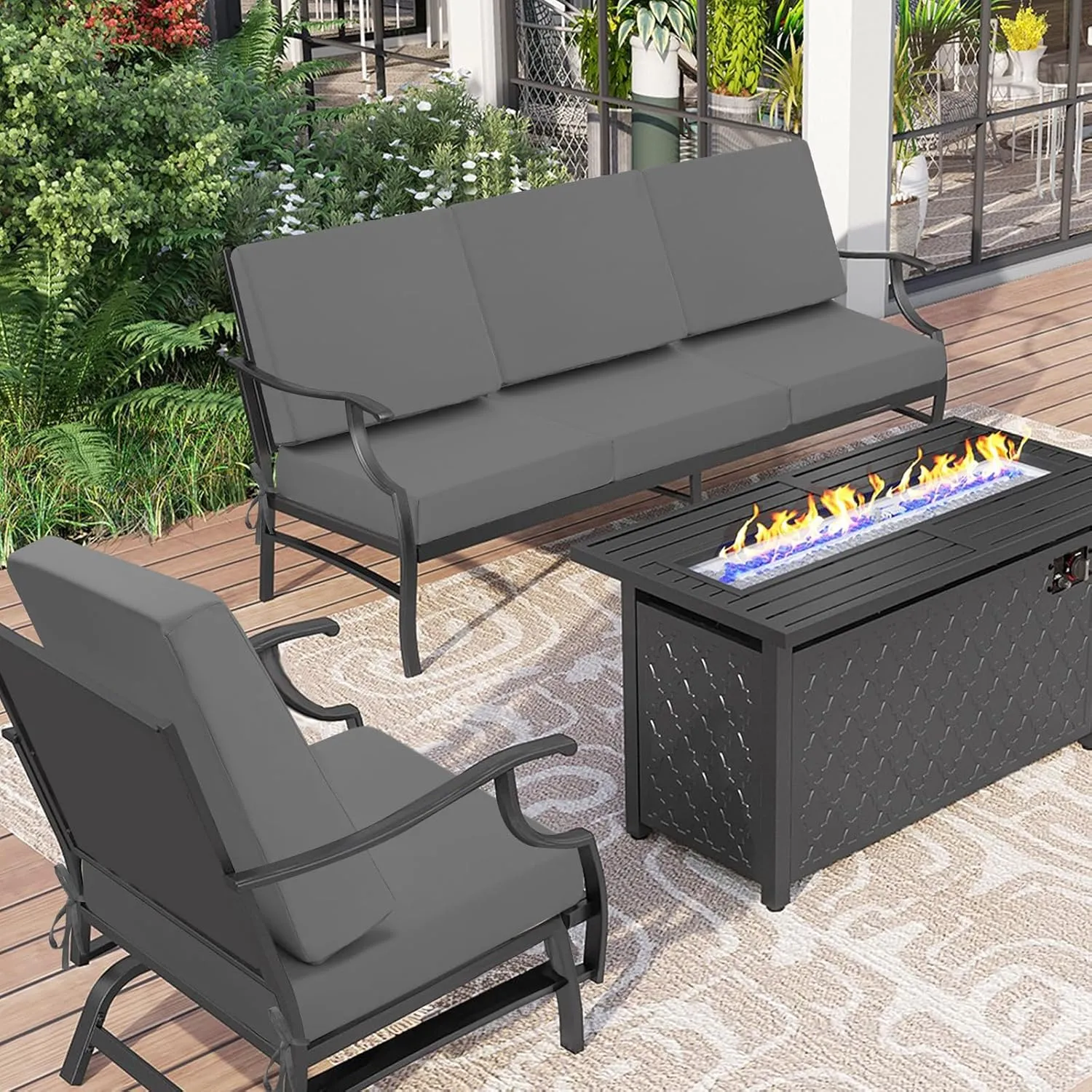 Outdoor Cushions for Patio Furniture, Outdoor Seat and Back Cushion, Waterproof Hampton Bay Deep Seat Replacement Couch Cushions for Garden Lawn, 24x24