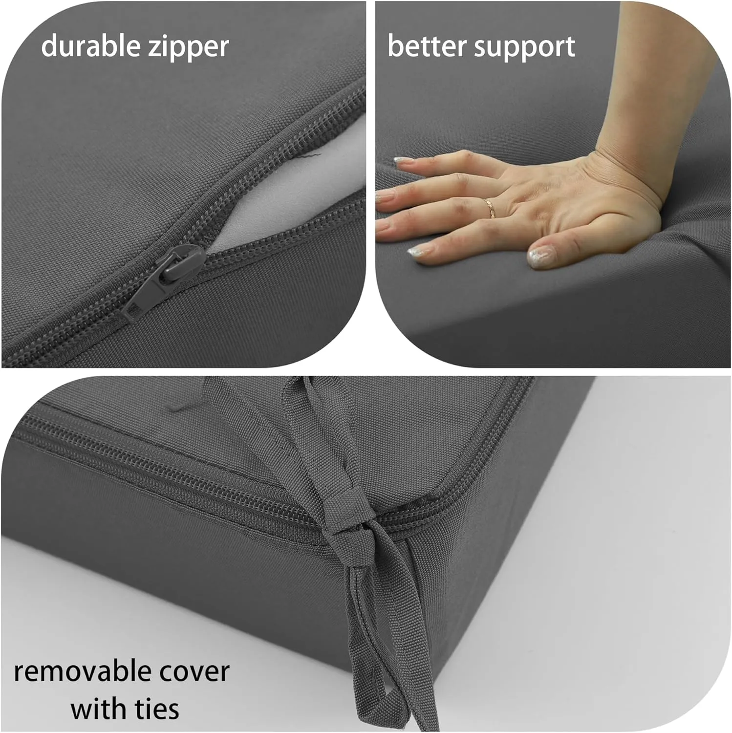 Outdoor Cushions for Patio Furniture, Outdoor Seat and Back Cushion, Waterproof Hampton Bay Deep Seat Replacement Couch Cushions for Garden Lawn, 24x24