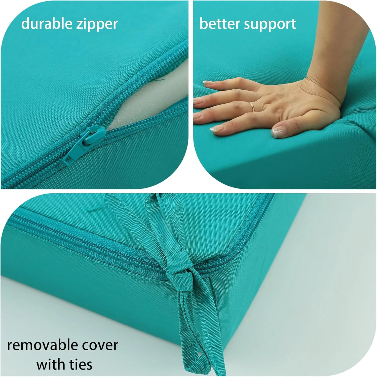 Outdoor Cushions for Patio Furniture, Outdoor Seat and Back Cushion, Waterproof Hampton Bay Deep Seat Replacement Couch Cushions for Garden Lawn, 26.5x26.5