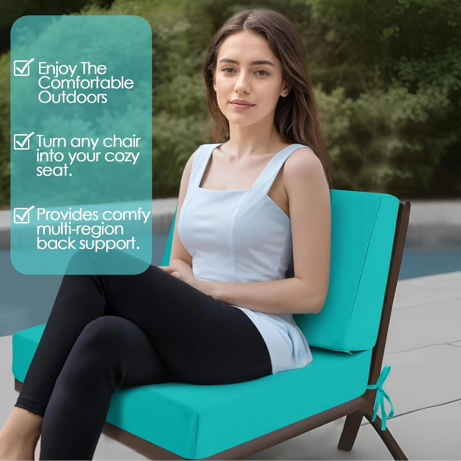 Outdoor Cushions for Patio Furniture, Outdoor Seat and Back Cushion, Waterproof Hampton Bay Deep Seat Replacement Couch Cushions for Garden Lawn, 26.5x26.5
