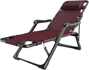 Outdoor Leisure Chair Folding Sun Lounger Reclining Adjustable Backrest Lawn Lounge Chairs for Beach, Garden,Camping,Fishing Max.250kg