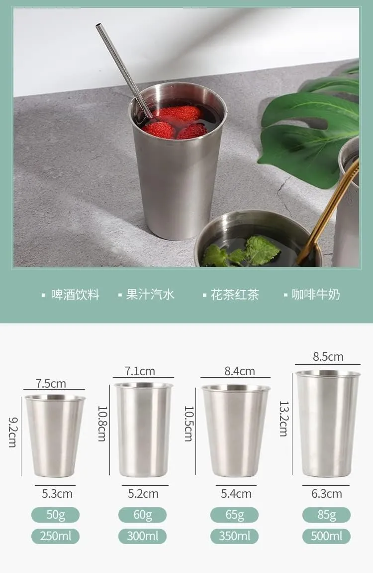 Outdoor Portable Water Cup 304 Stainless Steel Beer Mug Coffee Cup Mountain Trail Cup Tea Cup 3pcs(350ml)