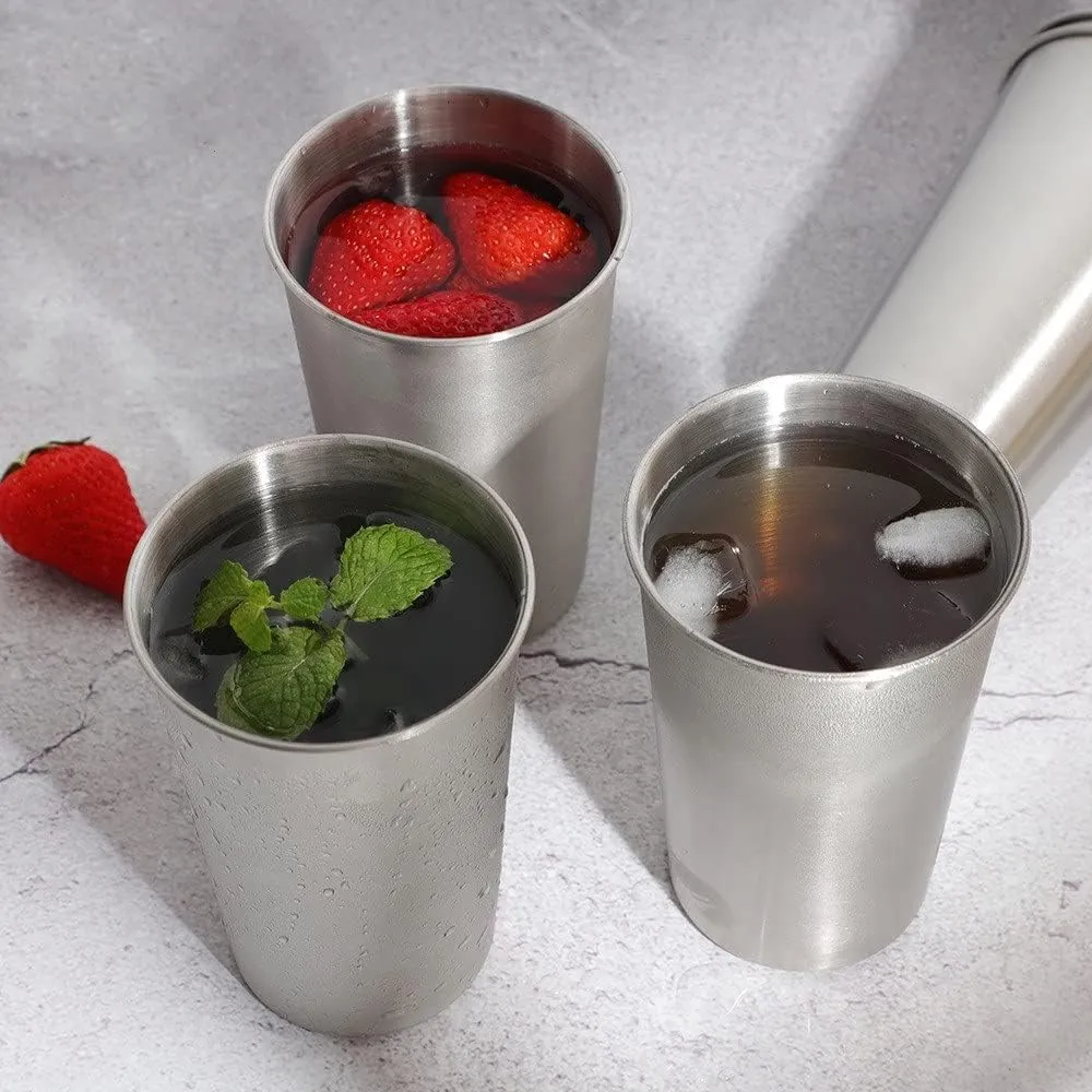 Outdoor Portable Water Cup 304 Stainless Steel Beer Mug Coffee Cup Mountain Trail Cup Tea Cup 3pcs(350ml)