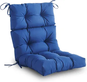 Outdoor/Indoor High Back Chair Cushion, Waterproof All-Weather Stuffed High Rebound Foam Adirondack Chair, Navy Blue