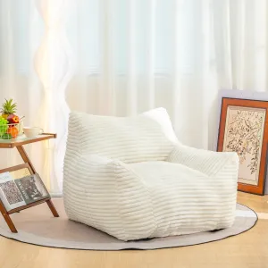 Oversized Comfy Bean Bag Chair with Armrests for Adults, for Relaxing, Gaming, and Lounging, Beige