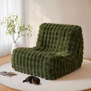 ovios Bean Bag Chair for Adult, Oversized Giant Beanbag with Plush Faux Fur, Comfy Large Big Lounger Floor Lazy Chair for Indoor Fireside Living Room Bedroom Dorm, Green