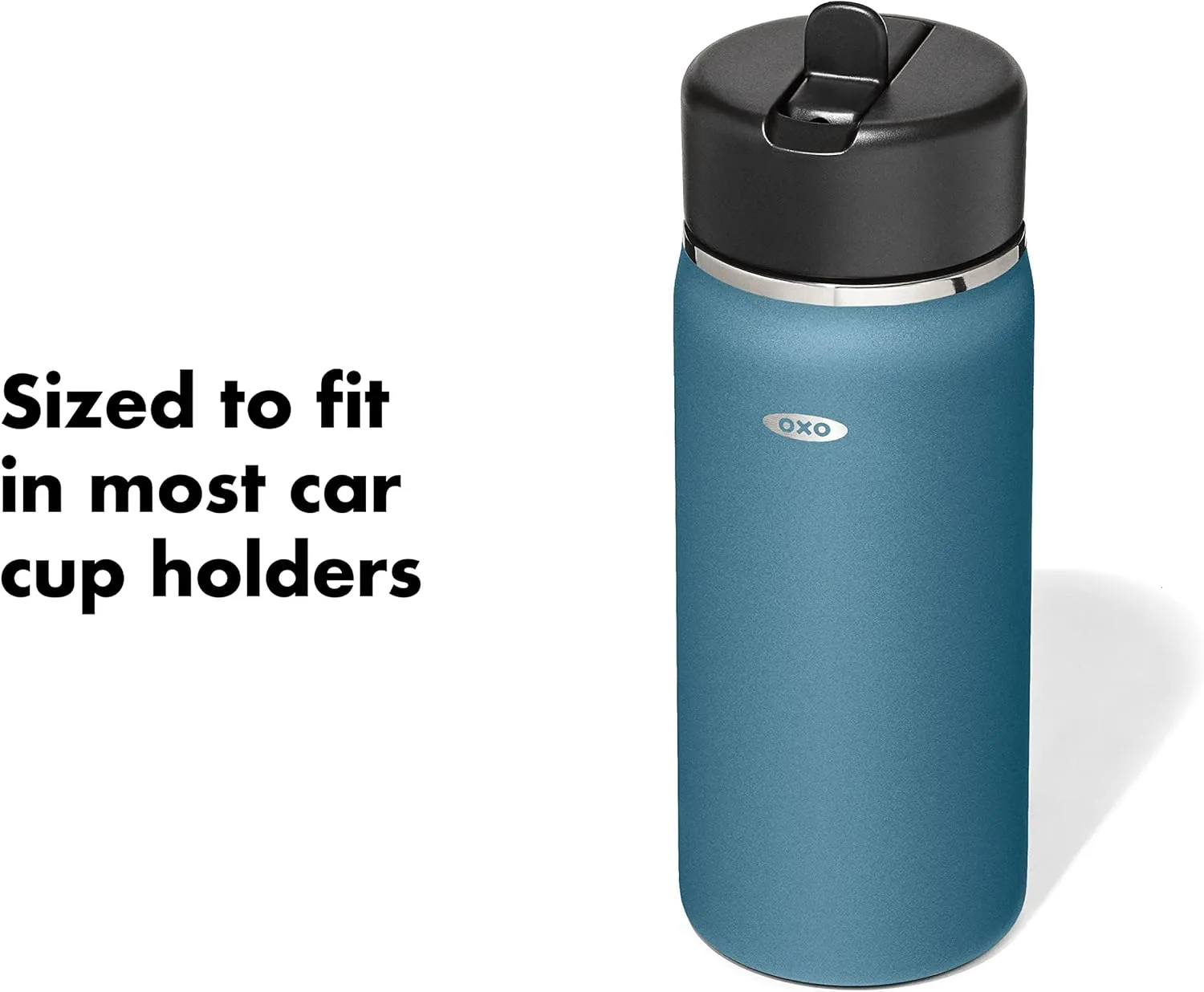 OXO Strive 16oz Wide Mouth Water Bottle with Straw Lid - Aquamarine
