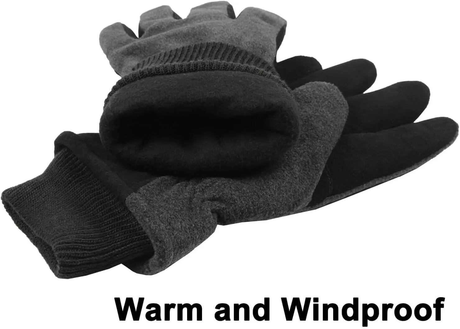 OZERO Winter Gloves Deerskin Suede Leather and Insulated Polar Fleece Water Resistant Thermal Gifts for Men and Women