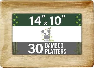 Palm Leaf Platters, 100% Compostable Disposable Eco-Friendly & Biodegradable Party Tableware, Best Alternative to Plastic,(14"x10" 30 Platers) by KoalaLove