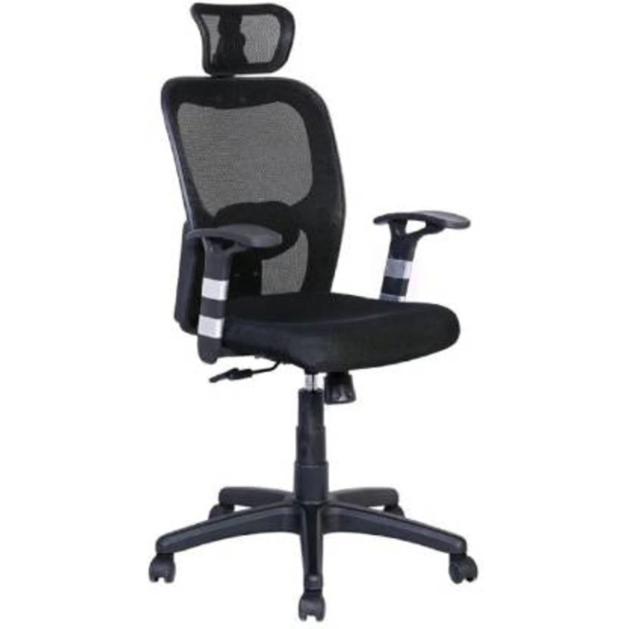 Parin Fabric Office Chair, with Adjustable Seat, Head Support, Black