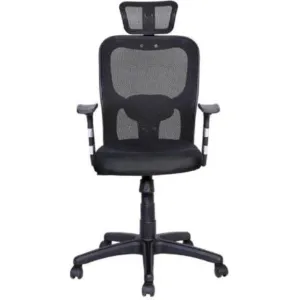 Parin Fabric Office Chair, with Adjustable Seat, Head Support, Black