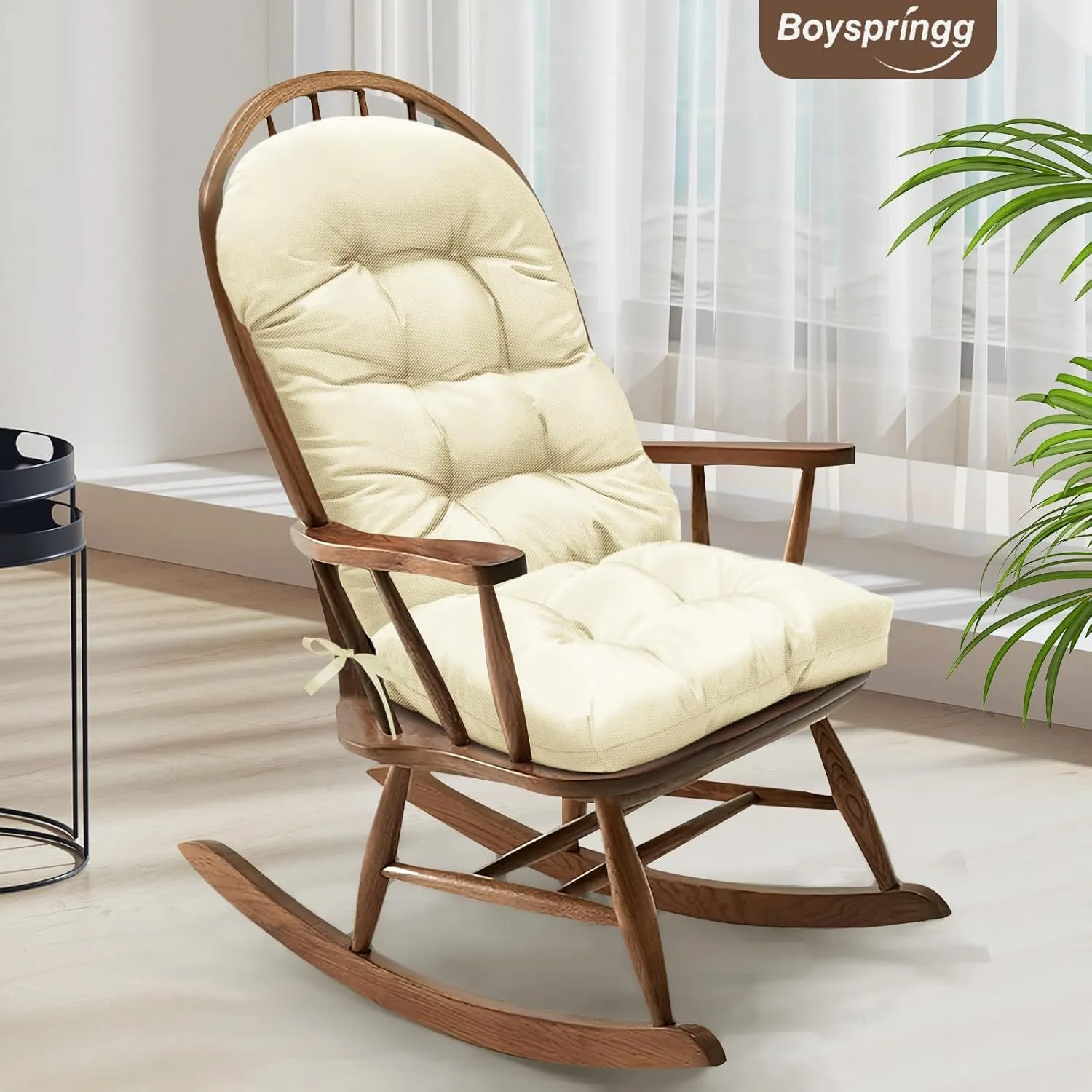 Patio Chair Cushions High Back Thick Chair Pads Adirondack Chair Cushion, Waterproof Fade- Resistant Patio Chairs Cushion Throw Rocking Chair Cushions Outdoor and Indoor,43in*20in (Biege)