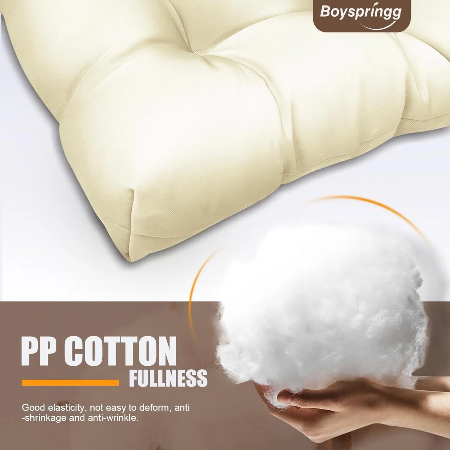 Patio Chair Cushions High Back Thick Chair Pads Adirondack Chair Cushion, Waterproof Fade- Resistant Patio Chairs Cushion Throw Rocking Chair Cushions Outdoor and Indoor,43in*20in (Biege)