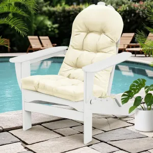 Patio Chair Cushions High Back Thick Chair Pads Adirondack Chair Cushion, Waterproof Fade- Resistant Patio Chairs Cushion Throw Rocking Chair Cushions Outdoor and Indoor,43in*20in (Biege)