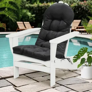 Patio Chair Cushions High Back Thicked Chair Pad Adirondack Chair Cushion, Waterproof and Fade-Resistant Patio Chairs Cushion Throw Rocking Chair Cushions Outdoor and Indoor,43in*20in (Black)