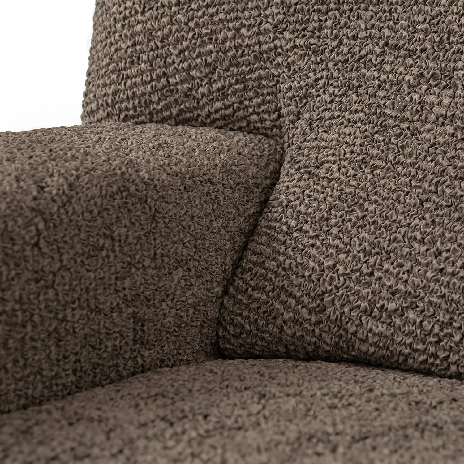 PAULATO BY GA.I.CO. Recliner Slipcover - Reclining Chair Cover - Printed Slipcovers - 1-Piece Form Fit Stretch Furniture Protector - Microfibra Print Collection - Vittoria Brown (Recliner Cover)