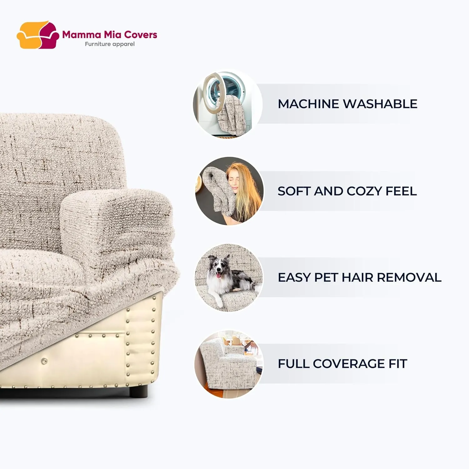 PAULATO BY GA.I.CO. Recliner Slipcover - Reclining Chair Cover - Printed Slipcovers - 1-Piece Form Fit Stretch Furniture Protector - Microfibra Print Collection - Vittoria Brown (Recliner Cover)