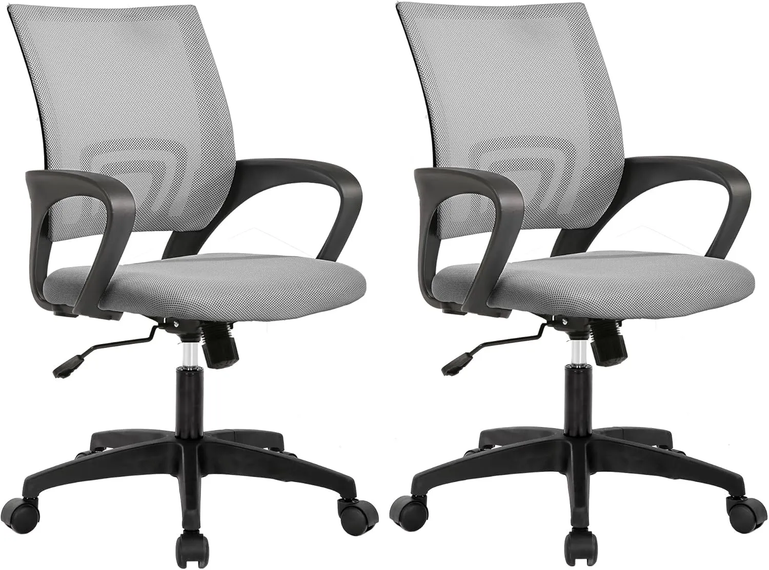 PayLessHere Home Office Chair Desk Computer Chair Adjustable Ergonomic Chair Lumbar Support Armrest Executive with High Density Mesh 360 Degree Swivel Chair for Adults Chair (Pack of 2, Grey)