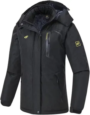 Pdbokew Women's Skiing Snowboarding Jackets Fleece Hood Mountain Snow Coat