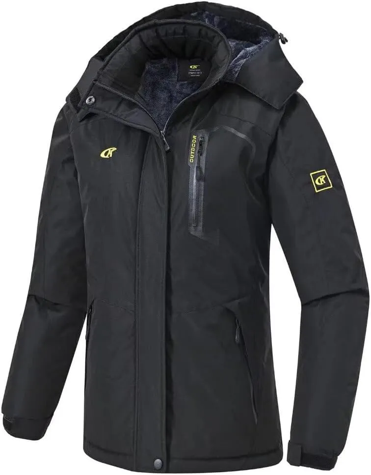 Pdbokew Women's Skiing Snowboarding Jackets Fleece Hood Mountain Snow Coat