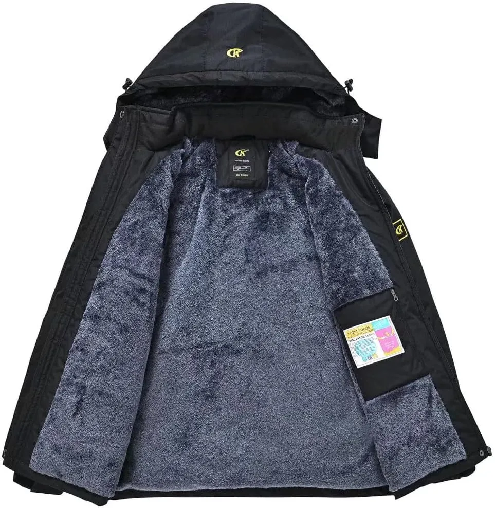 Pdbokew Women's Skiing Snowboarding Jackets Fleece Hood Mountain Snow Coat
