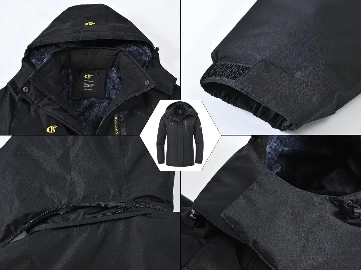 Pdbokew Women's Skiing Snowboarding Jackets Fleece Hood Mountain Snow Coat