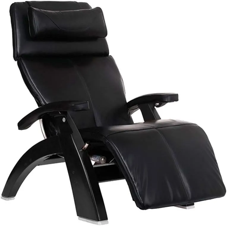Perfect Chair Human Touch PC-610 Omni-Motion Series 2 Power Recline Black Matte Wood Base Zero-Gravity Recliner - Black Premium Leather