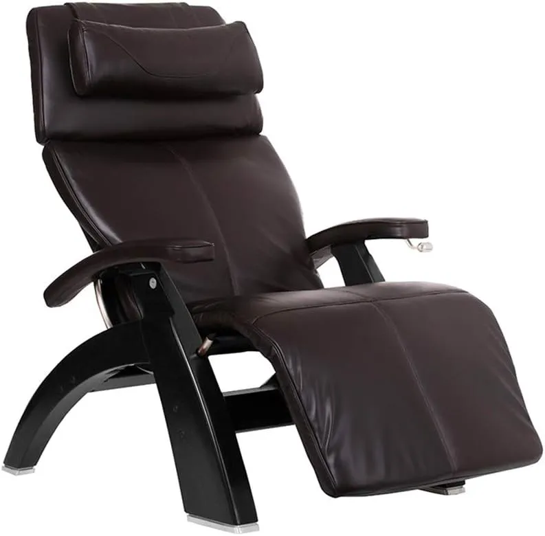 Perfect Chair Human Touch The Omni-Motion Matte Black PC-600 Power Recline Ergonomic Zero Gravity Premium Leather Recliner with Memory Foam and Heat - Espresso PC-Live