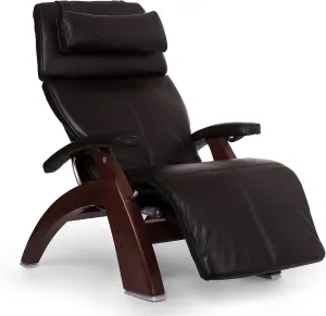 Perfect Chair Human Touch The Omni-Motion Walnut PC-600 Power Recline Ergonomic Zero Gravity Premium Leather Recliner with Memory Foam and Heat - Espresso PC-Live