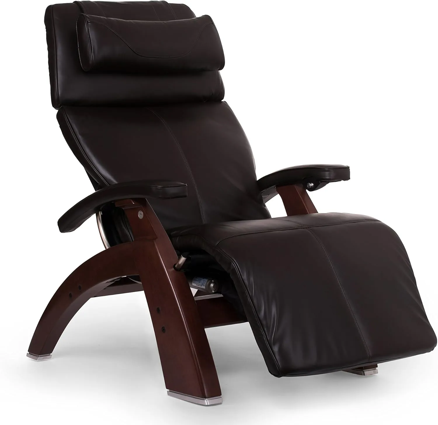 Perfect Chair Human Touch The Omni-Motion Walnut PC-600 Power Recline Ergonomic Zero Gravity Premium Leather Recliner with Memory Foam and Heat - Espresso PC-Live