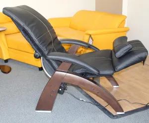 Perfect Chair Human Touch The Omni-Motion Walnut PC-600 Power Recline Ergonomic Zero Gravity Premium Leather Recliner with Memory Foam and Heat - Sycamore PC-Live