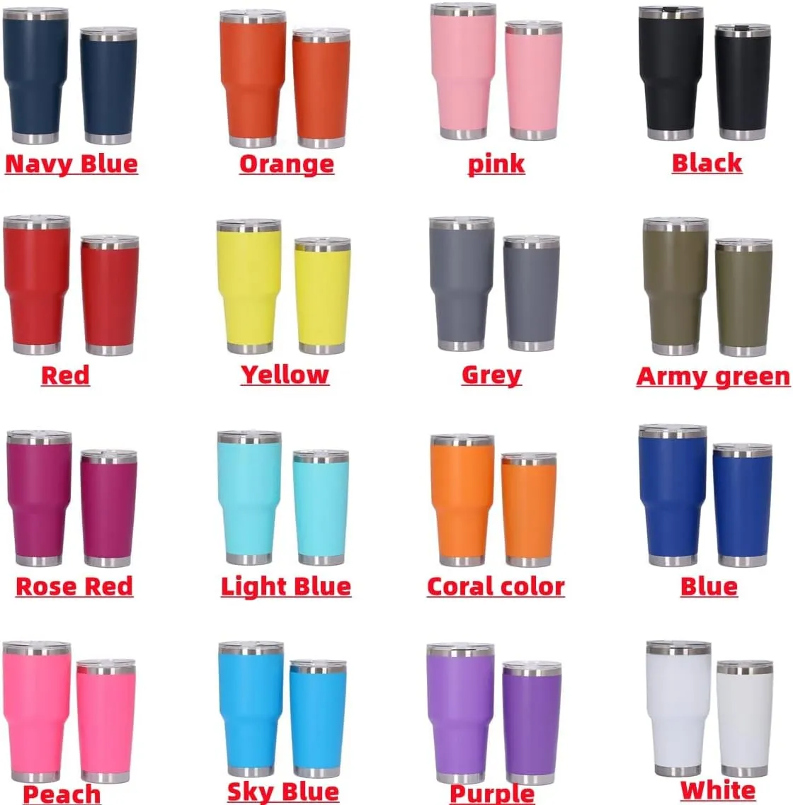 Personalized Photo 20oz 30oz Stainless Steel Tumbler,Custom Coffee Tumbler Cup With Lid And Strawstraw Vacuum Insulated With Text Photo Logo (Blue)