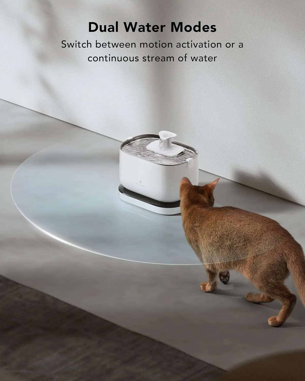 PETLIBRO Cat Water Fountain, Cordless Pet Water Fountain Battery Operated, 2.5L/84oz Dockstream Water Fountain for Cats Indoor, Cat Fountain with Stainless Steel Tray, Ultra-Quiet Dog Water Fountain