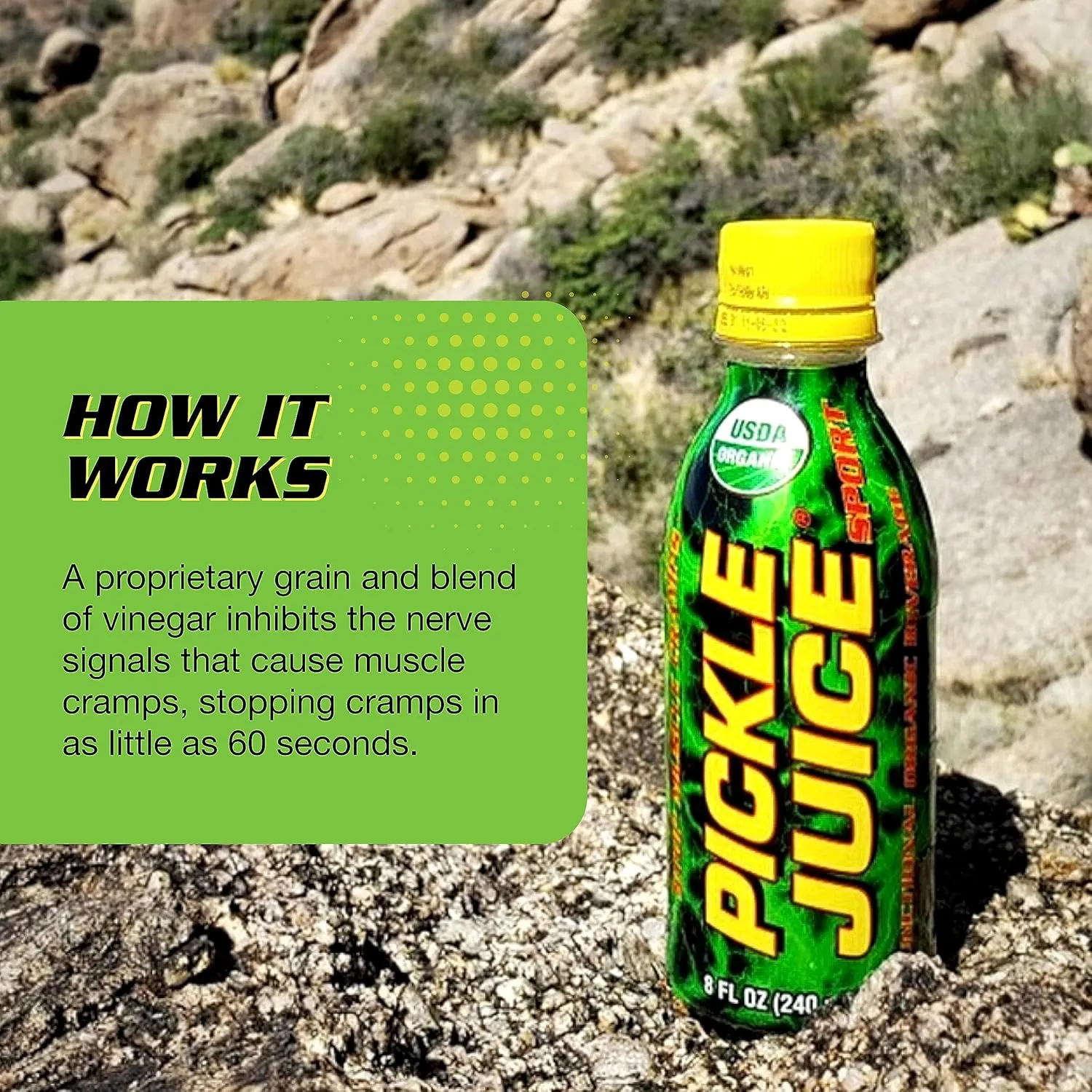 Pickle Juice Sports Drink - Relieves Cramps Immediately - Electrolyte Pickle Juice for Day & Night Time Leg Cramp Relief - No Artificial Ingredients - 8 oz, 12 Pack
