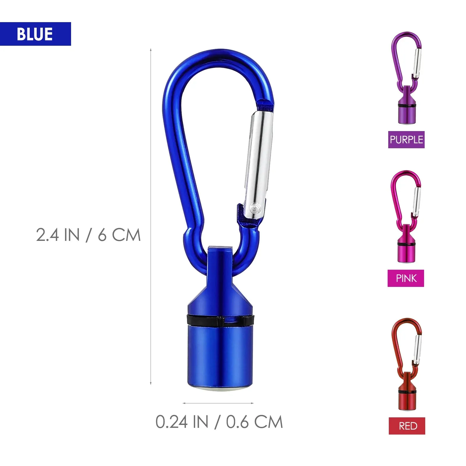 POPETPOP 4Pcs Portable Aluminum Pet Dog Cat Puppy LED Flashing Blinker Light Safety Collar Tag (Red Blue Purple Pink)