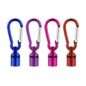 POPETPOP 4Pcs Portable Aluminum Pet Dog Cat Puppy LED Flashing Blinker Light Safety Collar Tag (Red Blue Purple Pink)