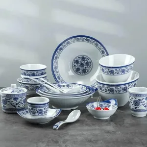 Porcelain Dinner Set - Blue and White Imitation Dinnerware